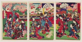 Spring in the Capital: A Cockfight (Miyako no haru niwatori awase no zu)