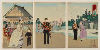 An Accurate Depiction of the Garden of Yasukuni Shrine at the Top of Kudanzaka Slope (Kudanzaka jô Yasukuni jinja teinai shinzu)
