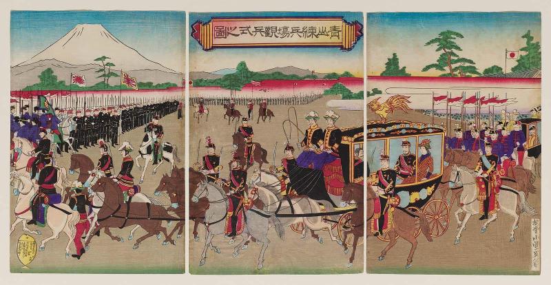 Illustration of a Military Review at Aoyama Parade Ground (Aoyama renpeijo kanpeishiki no zu)