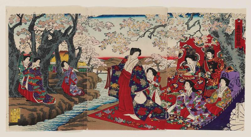 Enjoying the Cherry Blossoms at Koganei (Koganei sakura goyûran zu)