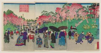A Noted Place of Tokyo: View of Ueno Park with Cherry Blossoms in Full Bloom (Tôkyô meisho Ueno kôen hanazakari no zu)