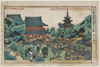 View of Sensô-ji Temple at Kinryûzan (Kinryûzan Sensô-ji no zu), from the series Newly Published Perspective Pictures (Shinpan uki-e)
