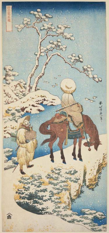Traveler in Snow, from the series A True Mirror of Chinese and Japanese Poetry (Shika shashin kyô), also called Imagery of the Poets