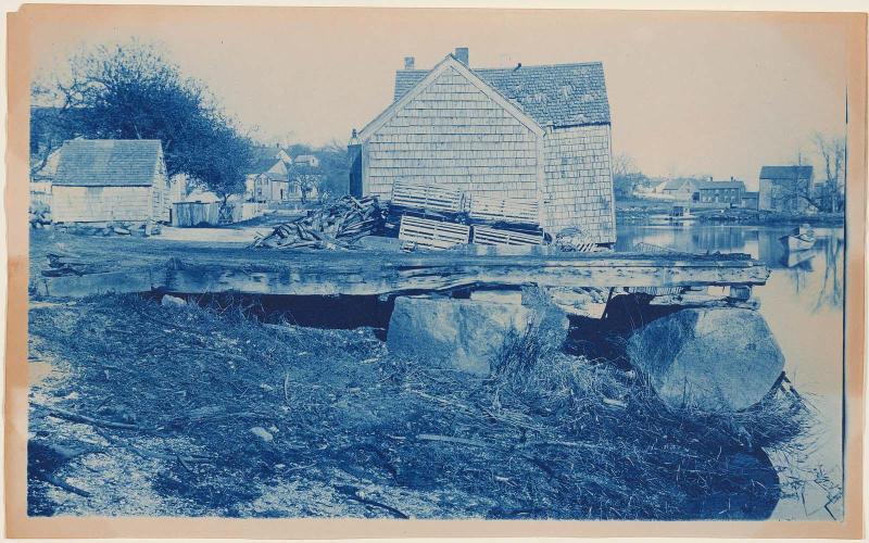 Barns by the Shore of the River