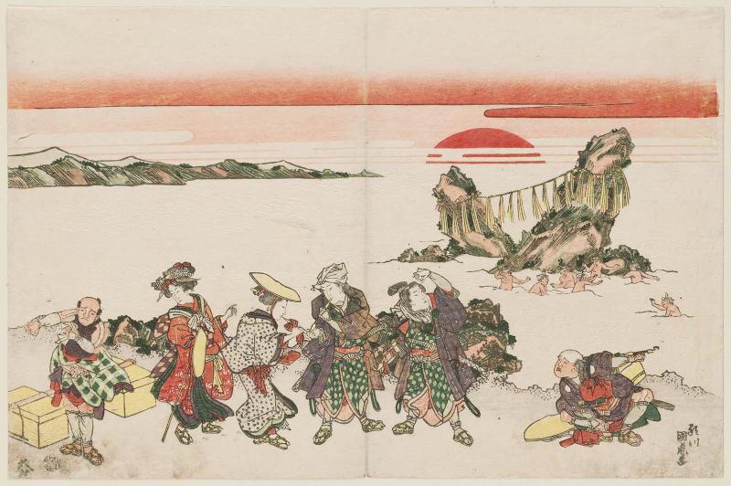Travelers at Futami-ga-ura