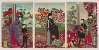 Chrysanthemums in Full Bloom at the Imperial Palace in Autumn (Aki no kyûchû kiku hanazakari)