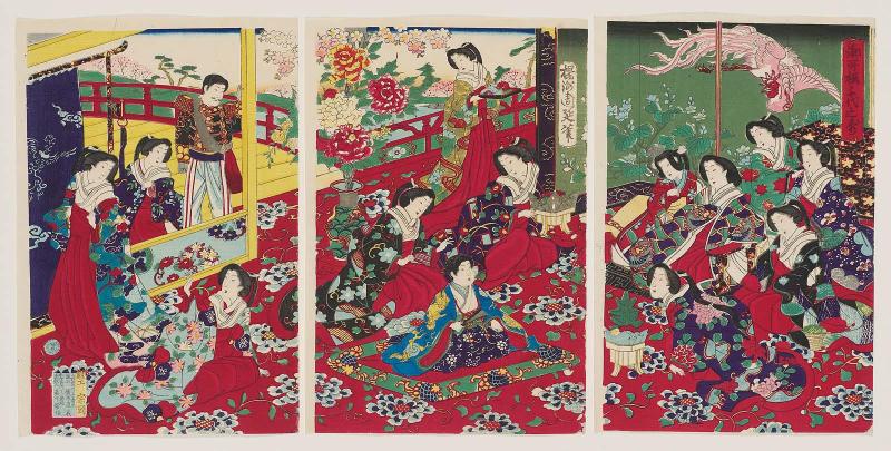 Cherry Blossoms at the Palace: Felicitations for a Thousand Ages (Gosho sakura chiyo no kotobuki)