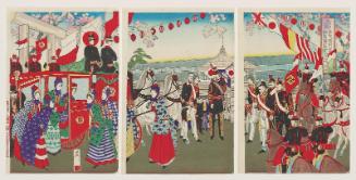 Imperial Visit to the Third Domestic Industrial Exposition at Ueno (Ueno dai sankai naikoku sangyô hakurankai miyuki no zu)