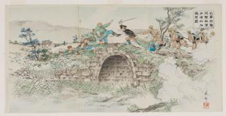 After Heavy Shelling, Our Forces Occupy the Fort of Dashiqiao (Waga gun kyôshûshite tekigun o hôgekishi Daisekkyô no kenrui o senryô su)