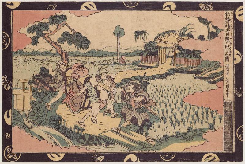 Act VI (Rokudanme no zu), from the series Newly Published Perspective Pictures of Chûshingura (Shinpan uki-e Chûshingura)