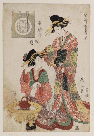 Evening Bell of Hyakusuke (Hyakusuke no banshô), from the series Sands of Edo: Eight Views of Incense Makers (Edo sunago kôguya hakkei)