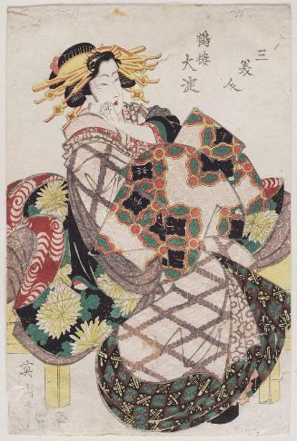 Ôyodo of the Tsuru-rô (=Tsuruya), from the series Three Beauties (San bijin)