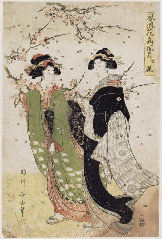 Wind (Kaze), from the series Fashionable Flowers and Birds, Wind and Moon (Fûryû kachô fûgetsu no uchi)