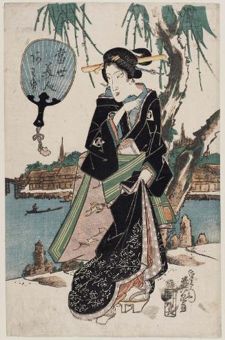 Woman Walking on Riverbank, from the series Contest of Modern Beauties (Tôsei bijin awase)