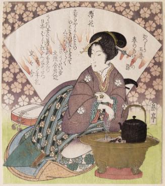 Cherry Blossom (Sakurabana), from the series A Set of Five Designs for the Katsushika Group: Textiles Dyed the Colors of Spring Dawn (Katsushika goban haru no akebono-zome)
