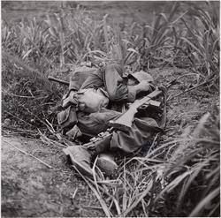 American Infantryman, Terry Moore, in Fetal Position