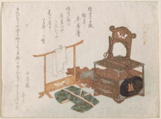 Mirror Stand and Towel Rack, from the series New Year of the Rat: Bridal Furnishings (Ne no haru, yomeiri dôgu)