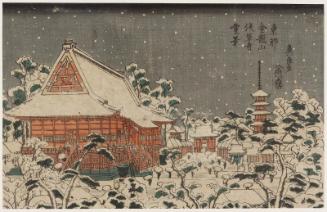 Snow Scene at Sensô-ji Temple at Kinryûzan in the Eastern Capital (Tôto Kinryûzan Sensô-ji yuki no kei)