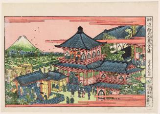 Temple of the Five Hundred Arhats (Gohyaku rakan no zu), from the series New Edition of Perspective Pictures (Shinpan uki-e)