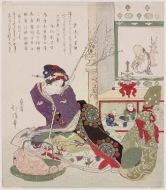 Beauty with Symbols of the Seven Gods of Good Fortune