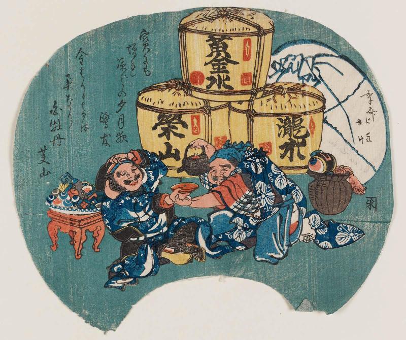 Daikoku and Ebisu Drinking Sake