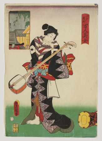 Yoshitoku Inari Shrine, from the series One Hundred Beautiful Women at Famous Places in Edo (Edo meisho hyakunin bijo)