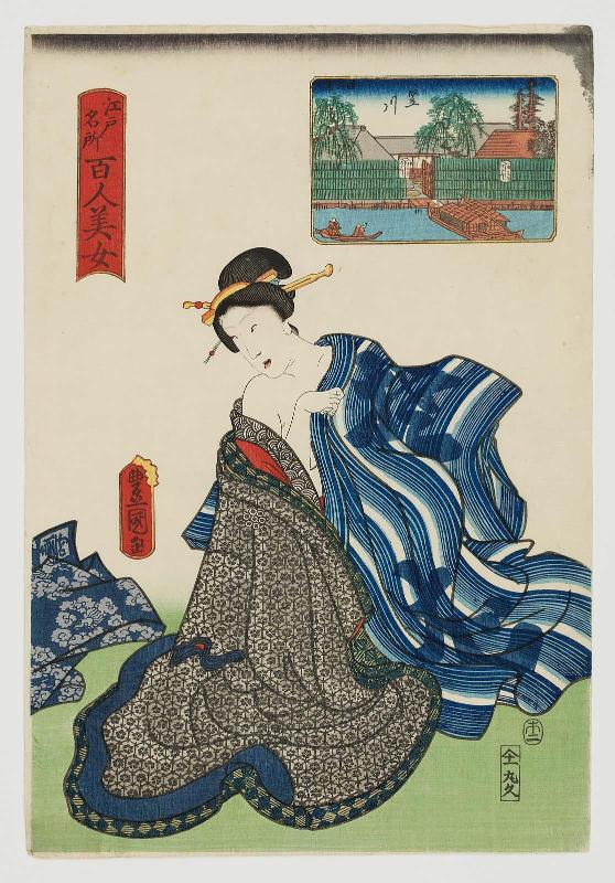 Tatekawa, from the series One Hundred Beautiful Women at Famous Places in Edo (Edo meisho hyakunin bijo)