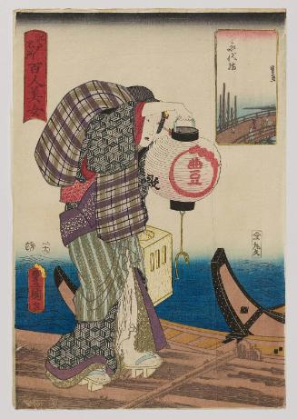 Eitai Bridge (Eitai-bashi), from the series One Hundred Beautiful Women at Famous Places in Edo (Edo meisho hyakunin bijo)