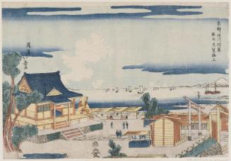 Looking toward the Sea from the Benten Shrine at Susaki in Fukagawa (Fukagawa Susaki Benten yori kaijô o nozomu), from the series The Eastern Capital (Tôto)