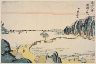 Sunset Glow at Seta (Seta sekishô), from the series Eight Views of Ômi (Ômi hakkei)