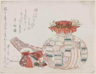Fabric-covered Objects, Rabbit Figurine, and Glass Jar of Hard Candy (Arubeitô)