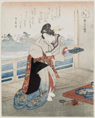 Cherry Blossoms at Sunset (Yûbae sakura), from the series Thirty-six Kinds of Cherry Blossoms (Sakura sanjûroku-shu chû)