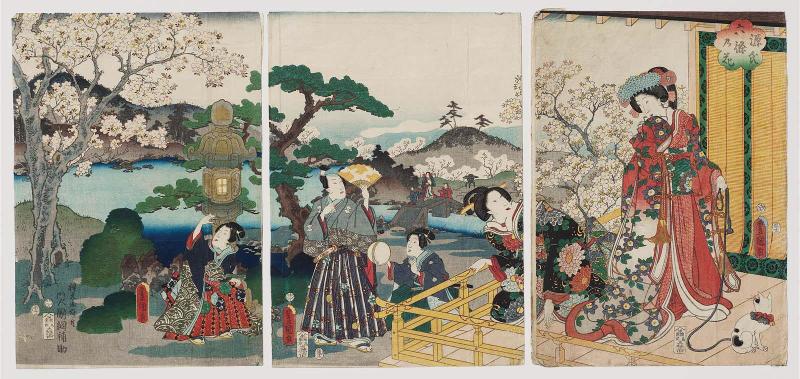 Cherry Blossoms at Genji's Rokujô Mansion (Genji Rokujô no hana)