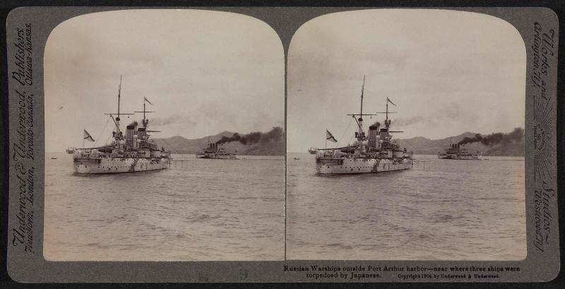 Stereo card with Russo-Japanese War Images