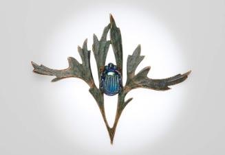 Leaf brooch with scarab