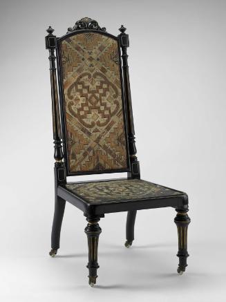 Side chair with porcupine quillwork panels