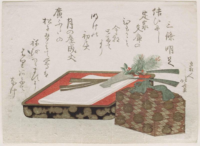 Box and Tray of Paper, with Gift Decorations