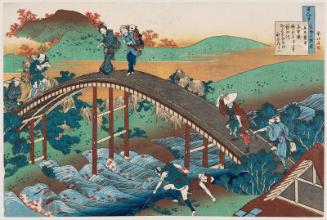 Poem by Ariwara Narihira, from the series One Hundred Poems Explained by the Nurse (Hyakunin isshu uba ga etoki)