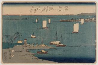 Returning Sails at Yabase (Yabase kihan), from an untitled series of Eight Views of Ômi (Ômi hakkei)