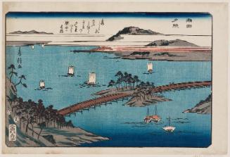 Sunset Glow at Seta (Seta sekishô), from an untitled series of Eight Views of Ômi (Ômi hakkei)