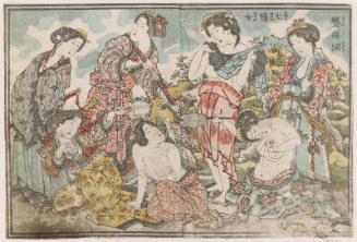 The Seven Women of Cobweb Cave (Banshidô shichi seijo), from Part III, Vol. 1 of the book Ehon Saiyû Zenden