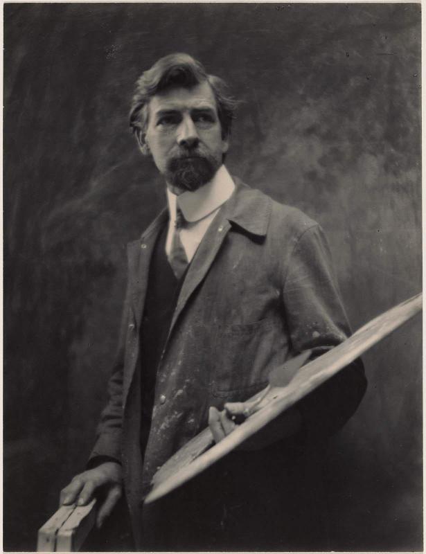 Portrait of an Artist Willard Paddock (brother-in-law of Edward Steichen) with his Palette