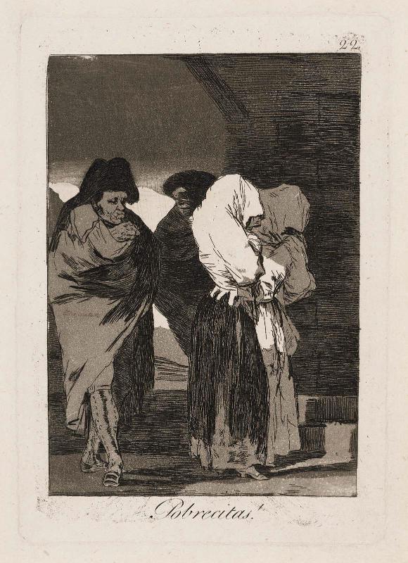 Pobrecitas! (Poor little girls!); Plate 22 from the series "Los Caprichos"