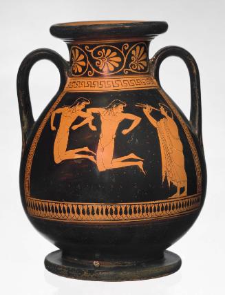 Two-handled storage jar (pelike) depicting young athletes jumping