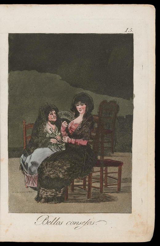 Bellos Consejos. (Fine Advice); Plate 15 bound into "Los Caprichos"