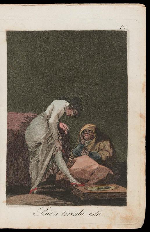 Bien tirada está. (It is nicely stretched); Plate 17 bound into "Los Caprichos"