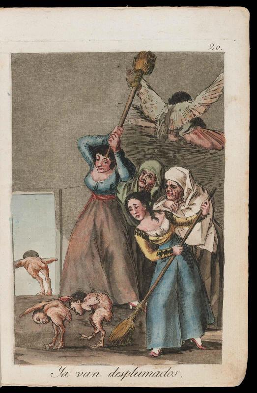 Ya van desplumados. (There they go plucked (i.e. fleeced); Plate 20 bound into "Los Caprichos"