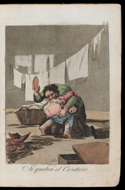 Si quebró el Cantaro. (Yes he broke the pot); Plate 25 bound into "Los Caprichos"