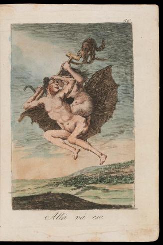 Allá vá eso. (There it goes); Plate 66 bound into "Los Caprichos"
