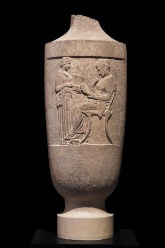 Grave marker in the form of an oil flask (lekythos)